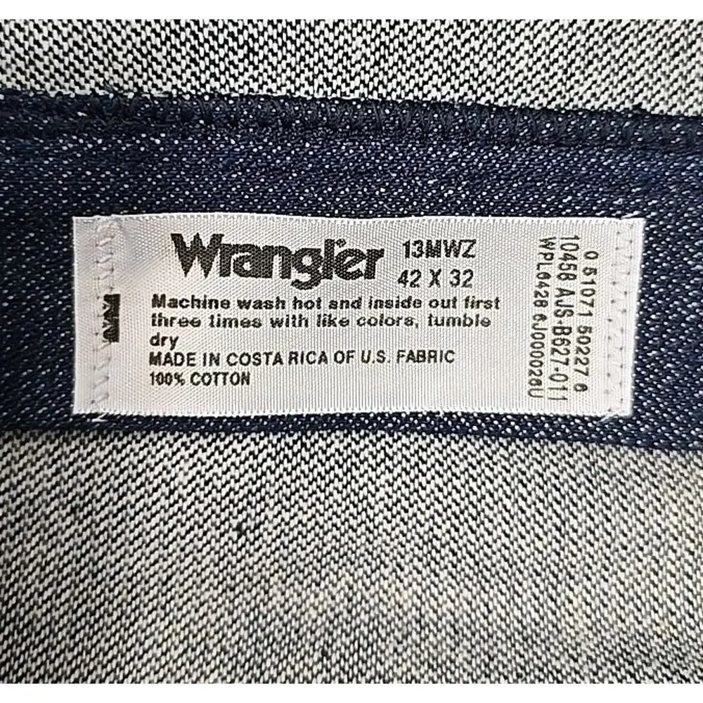 Wrangler Cowboy Cut 13MWZ Original Fit Jeans Rigid Indigo Men's Size 42x32 NWT